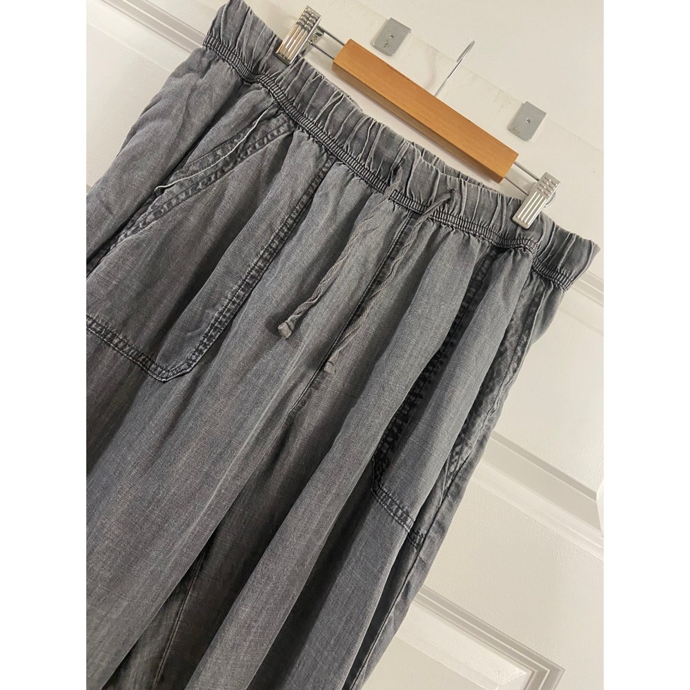 Splendid Gray Lyocell Jogger Pants Elastic Waist Drawstring Pockets Large